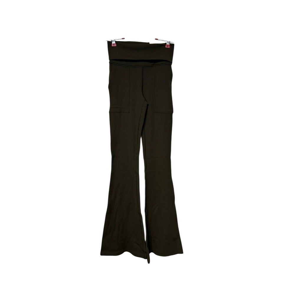 Aerie Offline Women's Leggings Foldover Low Rise Flared‎ Leg Green Small NWT